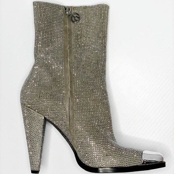 Womens Suede Rhinestone Boots - sz 10 - Picture 5 of 9